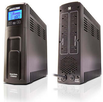 MINUTEMAN, ETR5500LCD, ENTRUST-LCD SERIES LINE-INTERACTIVE UPS, 550VA/330W, 120 INPUT & OUTPUT VAC, (4) 5-15R UPS OUTLETS, (4) 5-15R SURGE OUTLETS, 3 YEAR ELECTRONICS/2 YEAR BATTERY WARRANTY
